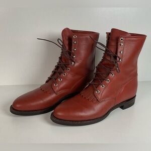 Vintage Justin Kiltie Packer Boots | Brick Caprice | USA Made | Men’s 12 B